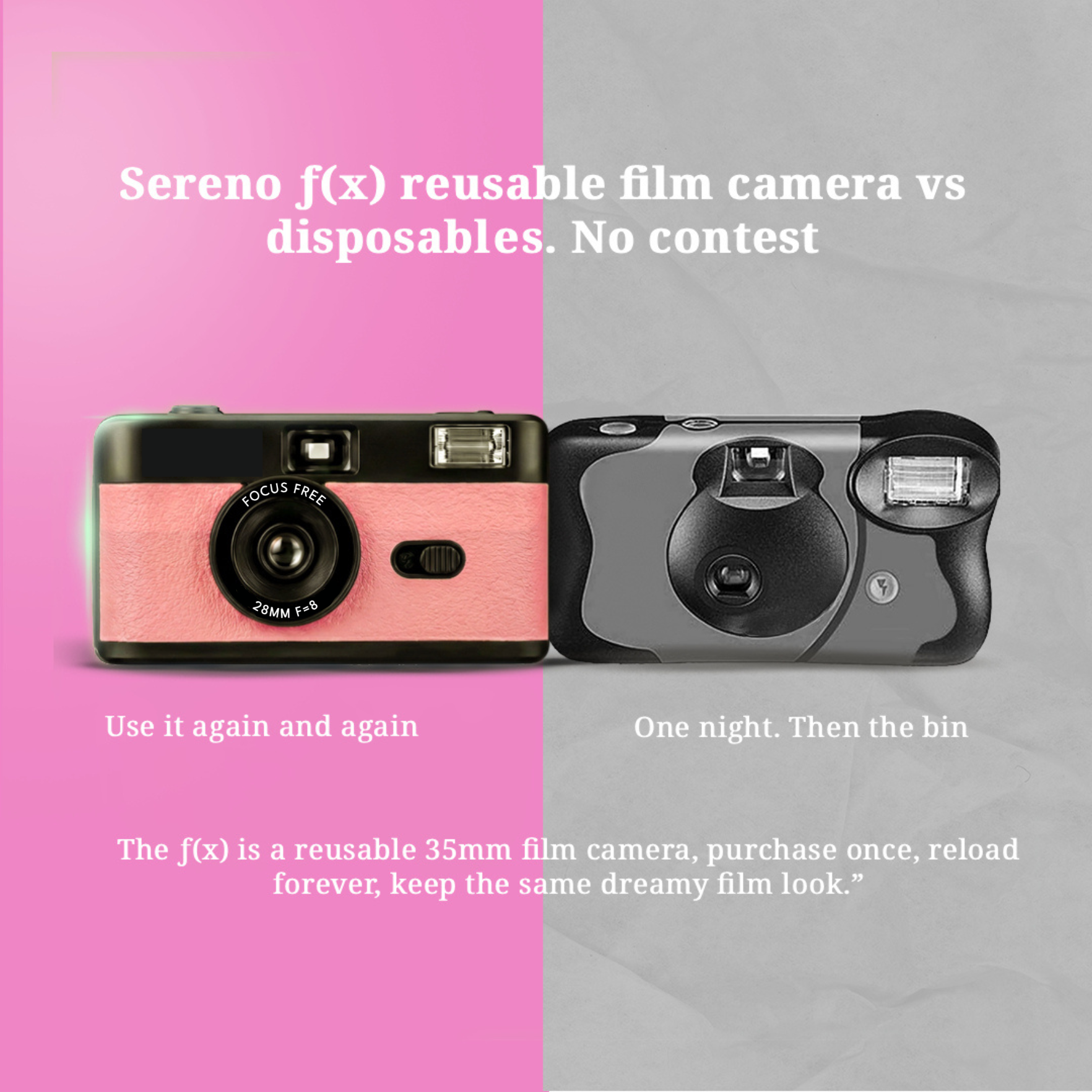 VitaCam ƒ(x) Film Camera Rosa Cipria