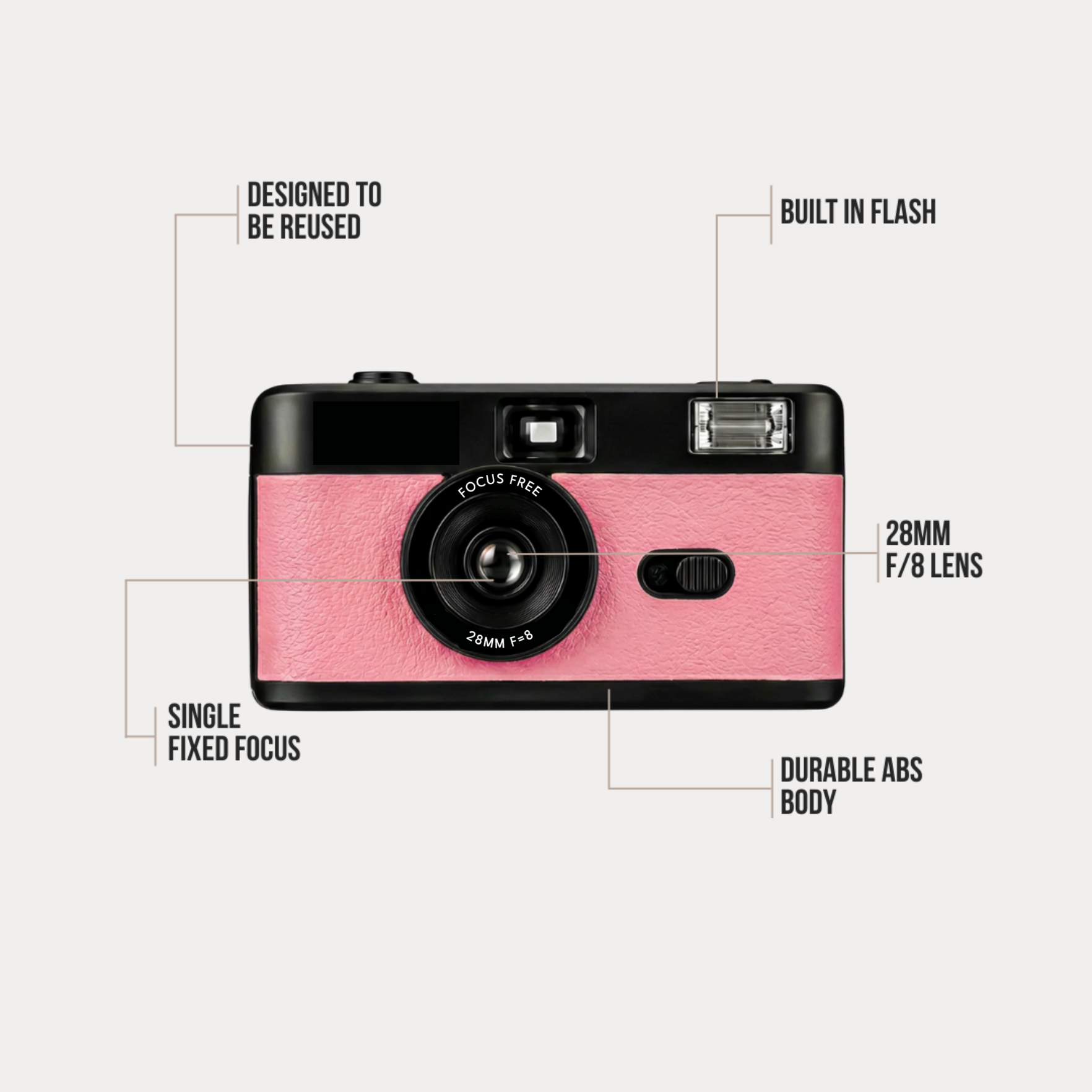 VitaCam ƒ(x) Film Camera Rosa Cipria